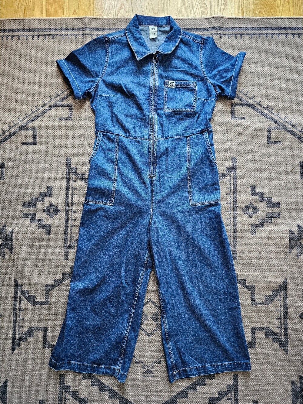 Lucy & Yak Ragan Denim Jumpsuit in Mid Wash Blue